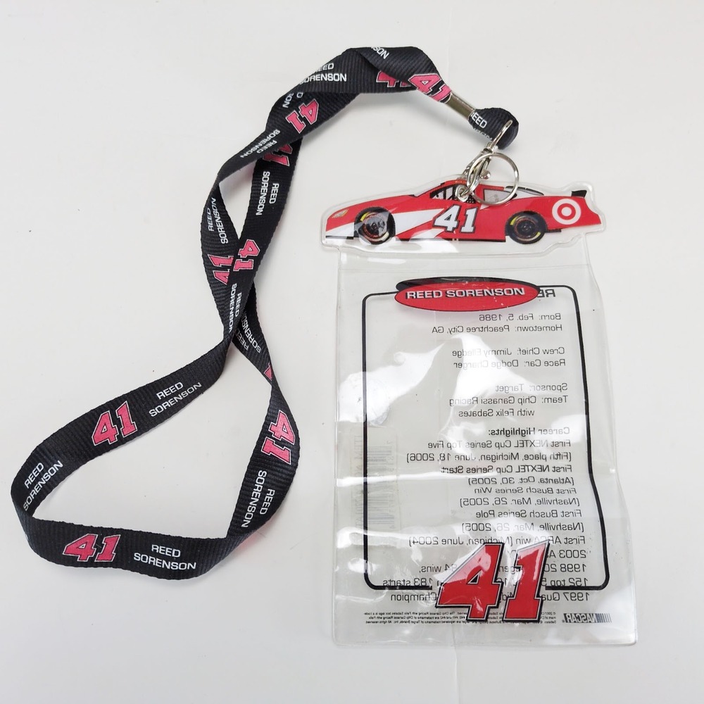Reed Sorenson No. 41 Target NASCAR 2007 Lanyard ID Badge Holder Racing Career